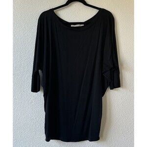 41 Hawthorn Black Tunic Top Women’s Size L Bat Wing Sleeves Tapered Waist
